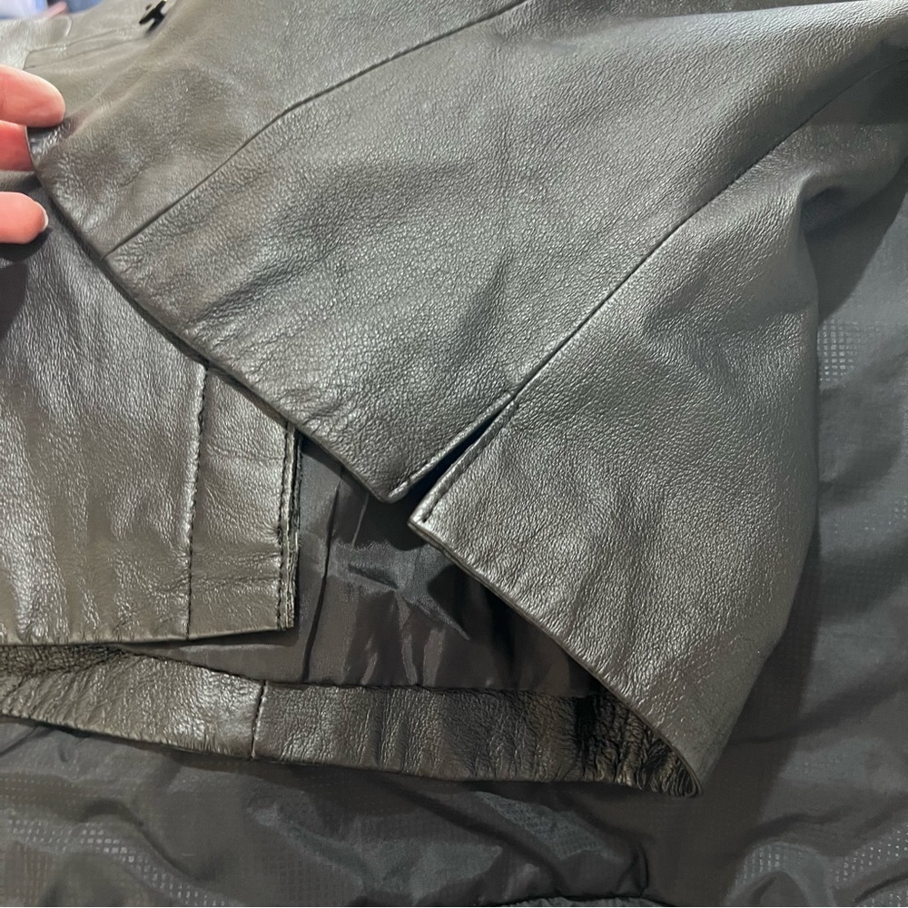 Vintage Bagatelle Black Kid Leather Button Front Lined Biker Moto Jacket 6 - Picture 11 of 13